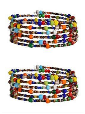 Set of 2 Beaded Wrap Bracelets